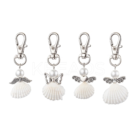 Angel Spiral Shell Pendant Decooration HJEW-JM01964-1
