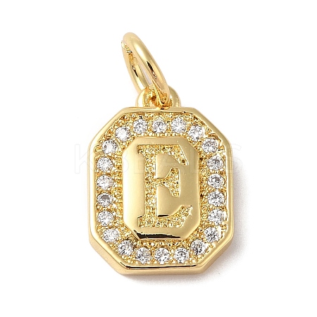 Real 18K Gold Plated Brass Micro Pave Clear Cubic Zirconia Pendants KK-L216-002G-E-1