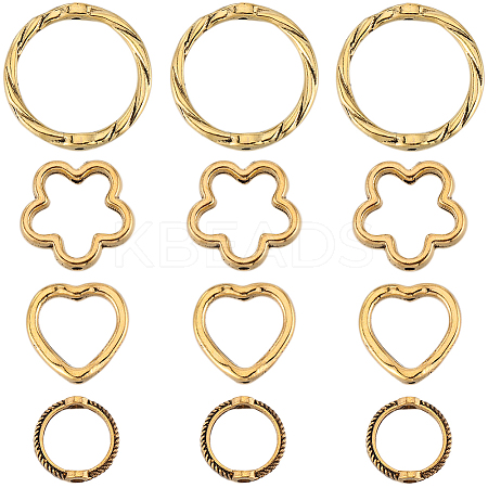 120Pcs 4 Styles Tibetan Style Alloy Bead Frames FIND-SC0008-83-1
