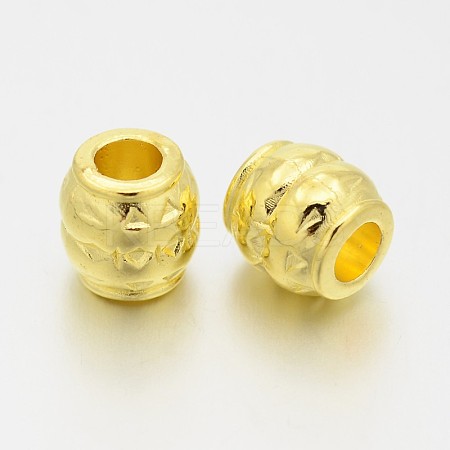 Tibetan Style Alloy Large Hole Barrel Beads LS-K08PN011-1