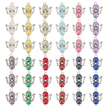 Acrylic & Alloy Connector Charms PALLOY-GO00019-1
