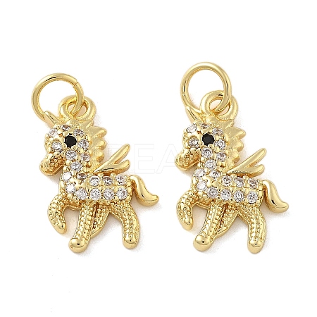 Brass Micro Pave Cubic Zirconia Pendants KK-C092-08G-1