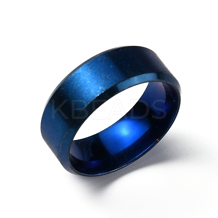 201 Stainless Steel Wide Band Finger Rings for Women Men RJEW-WH0009-13E-BU-1