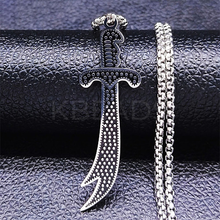 201 Stainless Steel Pendant Necklaces LS-NJEW-C066-09P-1