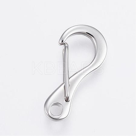 Tarnish Resistant 304 Stainless Steel Keychain Clasp Findings STAS-P150-07P-1