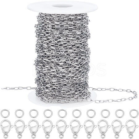 DIY 304 Stainless Steel Paperclip Chains Necklace/Bracelets Making Kits DIY-BBC0002-52-1