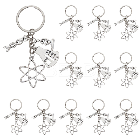 12Pcs Alloy Keychains KEYC-DR00009-1