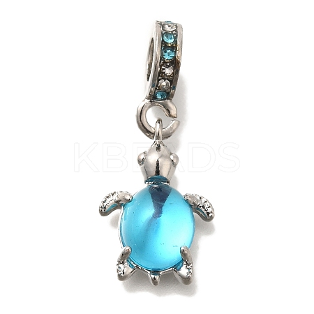 Rack Plating Alloy Rhinestone European Dangle Charms FIND-H005-45P-06-1