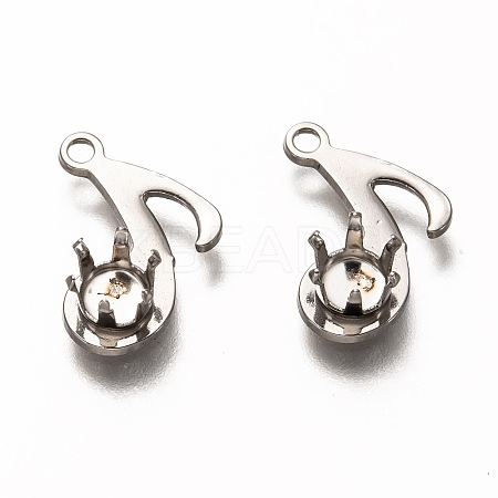 Tarnish Resistant 304 Stainless Steel Pendant Rhinestone Settings STAS-I176-19P-1