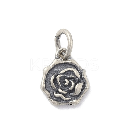 925 Sterling Silver Flower Charms with Jump Rings and 925 Stamp LS-STER-M021-02AS-02-1