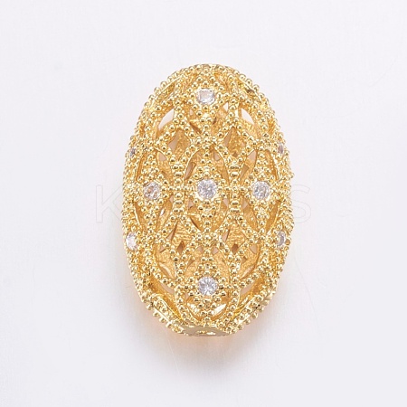 Brass Micro Pave Cubic Zirconia Beads ZIRC-G125-44G-1