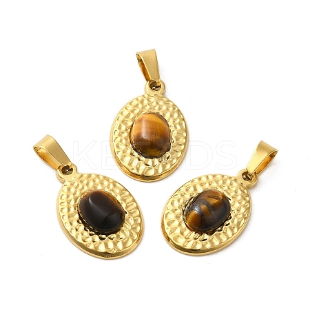 Natural Tiger Eye Pendants LS-STAS-C094-01G-02-1