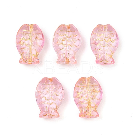 Electroplate and Golden Metal Enlaced Glass Beads EGLA-T029-01E-1