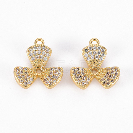 Brass Micro Pave Clear Cubic Zirconia Pendants ZIRC-S068-030-NF-1