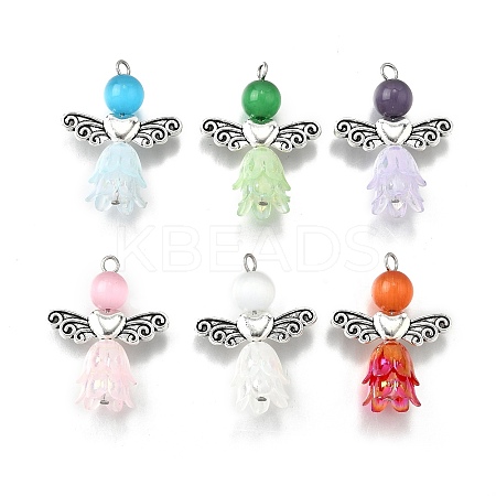 Cat Eye Beads Pendants PALLOY-TA00276-1
