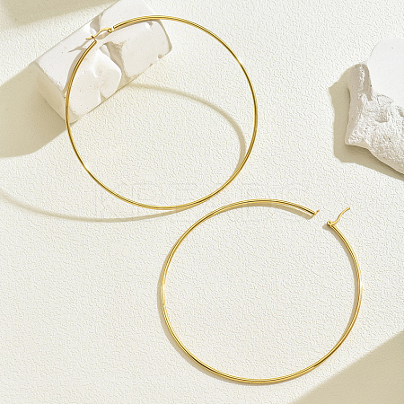 Stylish 201 Stainless Steel Exaggerated Ring Hoop Earrings YK5940-1
