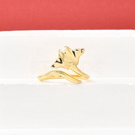 Brass Cuff Rings for Women RJEW-F184-08A-G-1