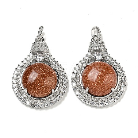 Synthetic Goldstone with Clear Cubic Zirconia Pendants G-G133-01P-20-1