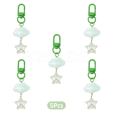 Cloud with Star Acrylic Pendant Decoraions HJEW-YW00184-05-1