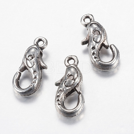 Tibetan Style Alloy Lobster Claw Clasps X-TIBE-T002-05AS-NR-1