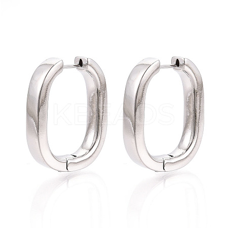 Brass Oval Hoop Earrings EJEW-T048-39P-1
