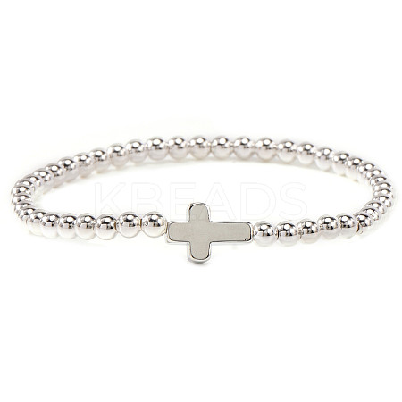 Brass & 304 Stainless Steel Beads Stretch Bracelets Set EI7625-4-1