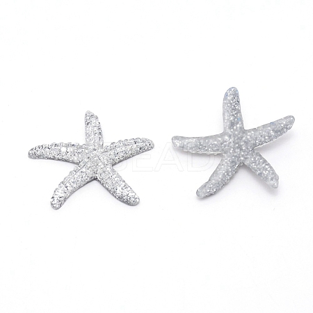 Plastic with Opaque Resin Cabochons DJEW-WH0011-14B-1