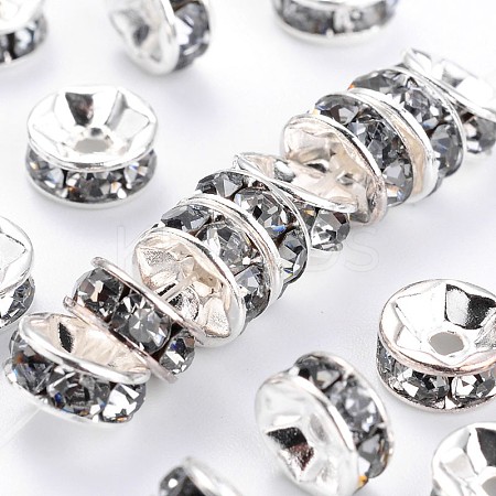 Brass Grade A Rhinestone Spacer Beads RSB034NF-03-1