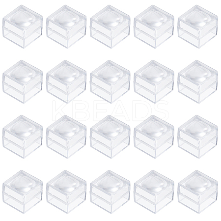 20Pcs Transparent Plastic Ring Viewer Magnifier Boxes CON-CA0001-024-1