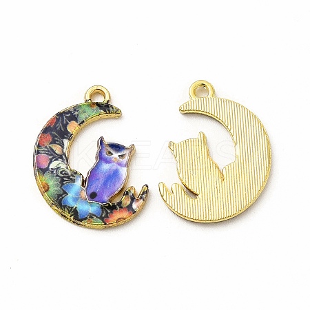 Alloy Printed Pendants PALLOY-D581-04F-1