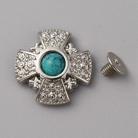 Zinc Alloy & Resin Coin Screw Rivets FIND-WH0110-630P-03-1
