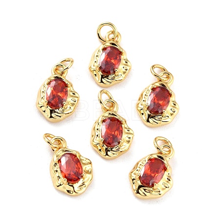 Brass Micro Pave Cubic Zirconia Pendant ZIRC-P089-19G-F-1