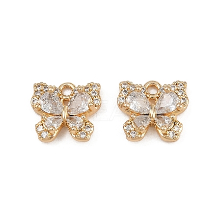 Brass Micro Pave Cubic Zirconia Pendants KK-K407-10G-1