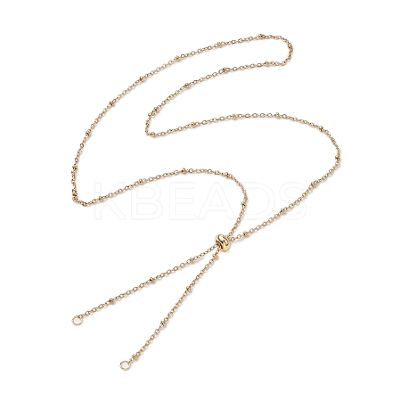 304 Stainless Steel Satellite Chain Slider Necklace Making AJEW-JB01247-01-1