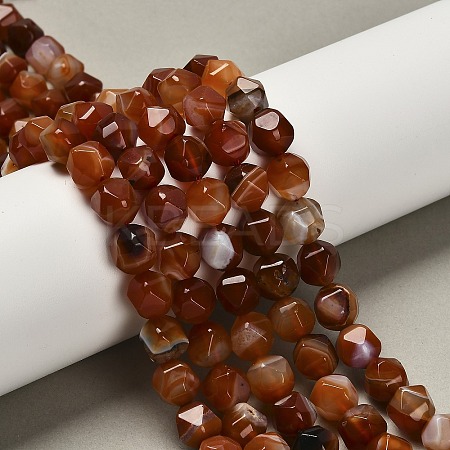 Dyed Natural Banded Agate Beads Strands G-G203-08C-1