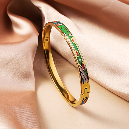 304 Stainless Steel Enamel Bangles FS-WG30162-09-1