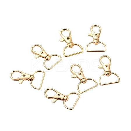 Zinc Alloy Swivel Lobster Claw Clasps PALLOY-YW0001-02G-1
