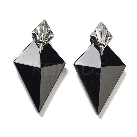 Natural Obsidian Pendants G-K338-10AS-08-1