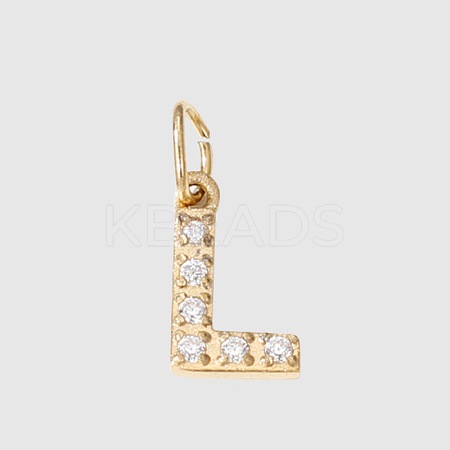Stainless Steel Cubic Zirconia Pendants with Jump Rings FIND-PW0024-08L-1