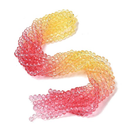 Transparent Painted Glass Beads Strands DGLA-A034-T6mm-A07-1