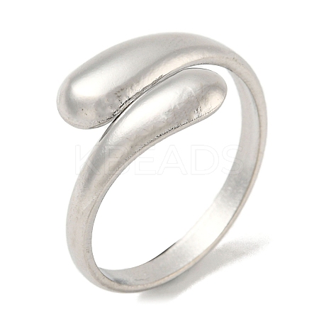 Non-Tarnish 304 Stainless Steel Plain Cuff Ring LS-RJEW-C067-01P-1