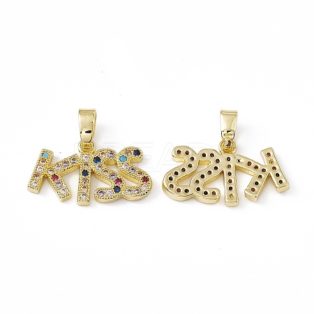 Brass Micro Pave Cubic Zirconia Pendants KK-E068-VC044-1