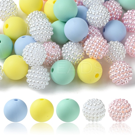 DIY Round Silicone & Acrylic & Berry Beads Making Findings Kits DIY-FS0006-26E-1
