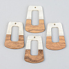 Opaque Resin & Walnut Wood Pendants RESI-S389-034A-C04-1