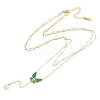 Ion Plating(IP) Golden Tone 304 Stainless Steel Double Layer Butterfly Pendant Necklaces for Women NJEW-K276-08G-03-3