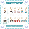 Alloy Enamel Handbag & Bowknot Pendant Locking Stitch Markers HJEW-AB00086-2
