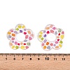 Flower Theme Printed Acrylic Pendants OACR-T028-06H-3