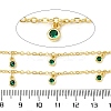 Brass Cubic Zirconia Cable Chains CHC-H112-02G-04-3
