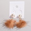 Villus Acrylic Imitate Pearl Dangle Earrings EJEW-O033-04F-1