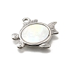 304 Stainless Steel Pave Natural White Shell Pendants STAS-C122-21E-02P-2